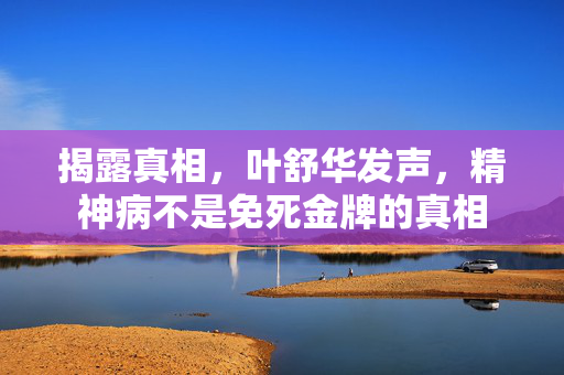 揭露真相，叶舒华发声，精神病不是免死金牌的真相
